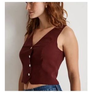 NWT Madewell Katrina softdrape crop vest size 0